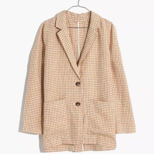 Madewell Linen Dorset Blazer in Gingham Check